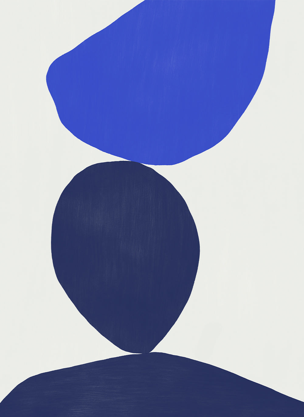 poster print blue rocks circular abstract equilibrio navy blue vertical art