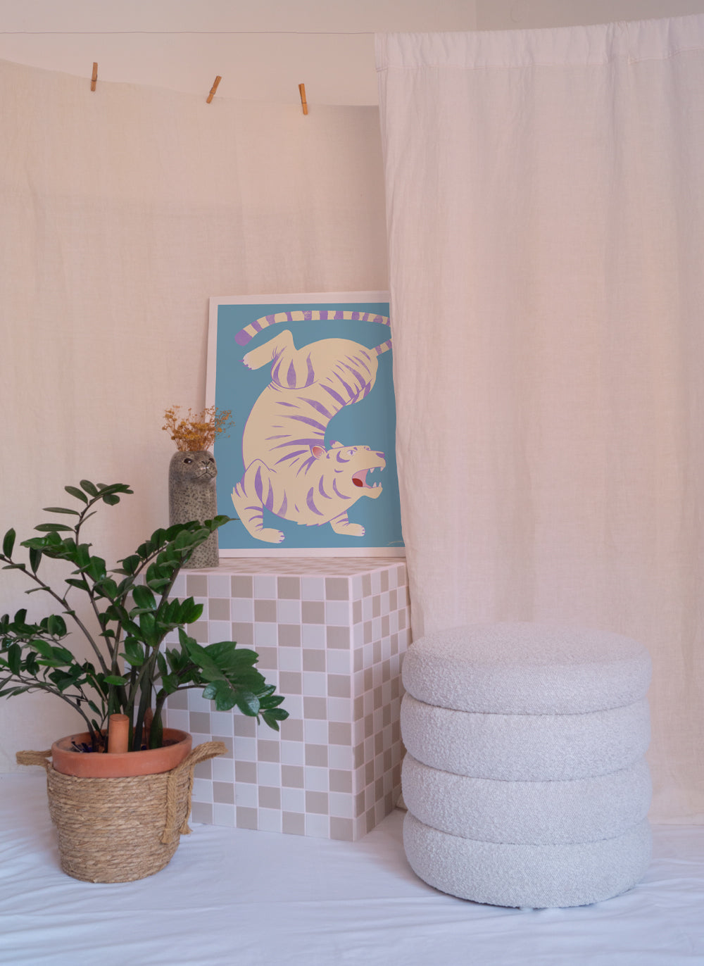 Bendy Tiger Poster Print Home Decoration