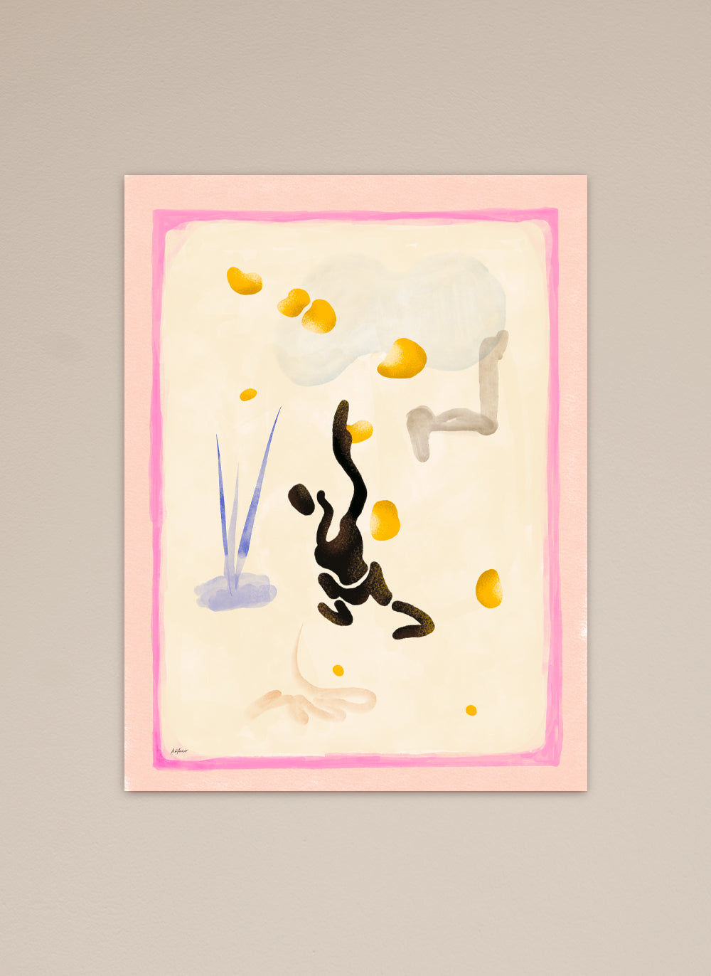 poster print climbing yellow 40 x 50 cm