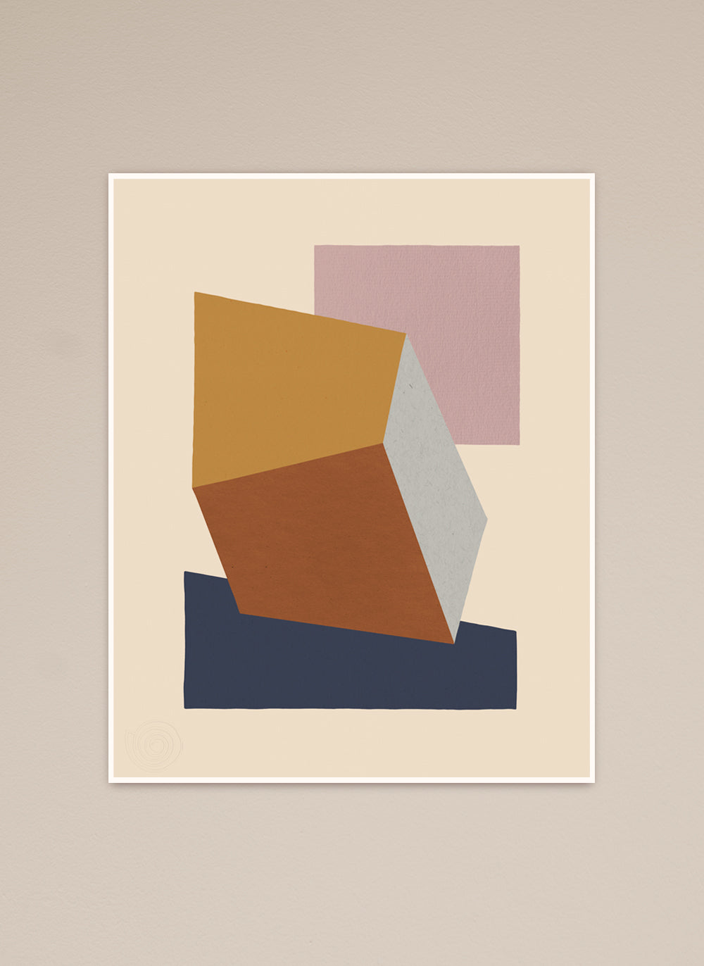 poster print elastic cube abstract pastel colors