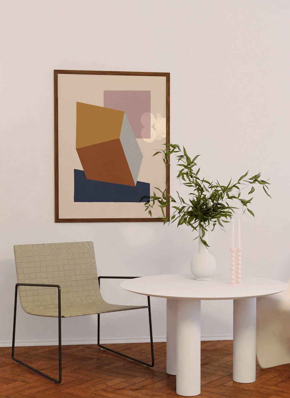 Elastic cube print poster home decoration interior design
