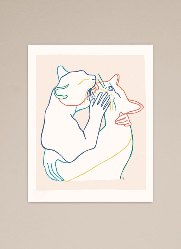 Amor gatuno Poster Print 30 x 40 cm